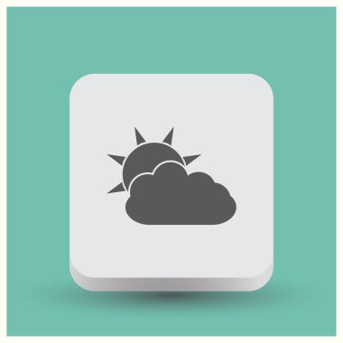 Güneş bulut simgesi. Web vektör stili.