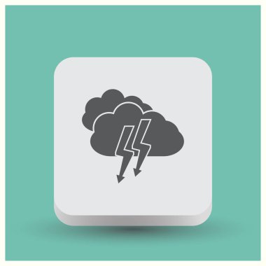 bulut yıldırım ikonuna. Web vektör stili.