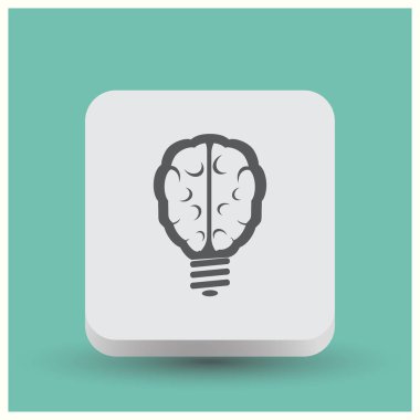 Beyin fikir simgesi düz. Web vektör stili.