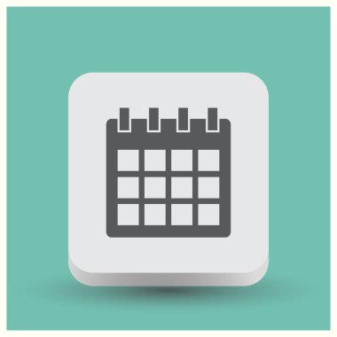 Trendy düz stil takvim simgesini. Vektör çizim, Eps10.