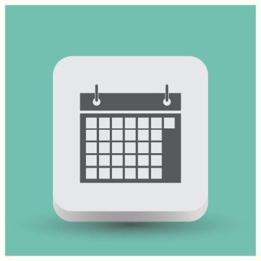 Trendy düz stil takvim simgesini. Vektör çizim, Eps10.