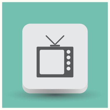 Trendy düz tarzı TV simgesi. Vektör çizim, Eps10.