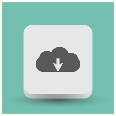 Bulut simgesinden indirin. Düğme yükleyin. Yük sembolü.