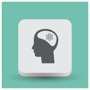 Resimde bir David yıldız erkek baş simgesinin