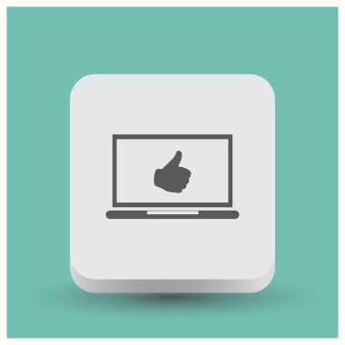 başparmaklar yukarı ya da benzeri semboller dizüstü bilgisayar ekran stok vektöründen gelir