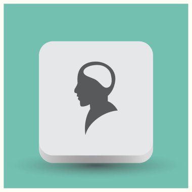 Beyin vektör simgesi olan baş.