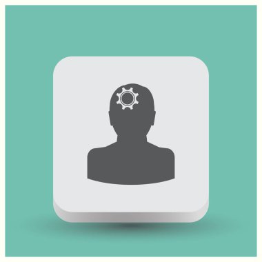 Gears'ı set olarak bir beyin ile insan kafa siluet. fikir ve İnovasyon kavramı