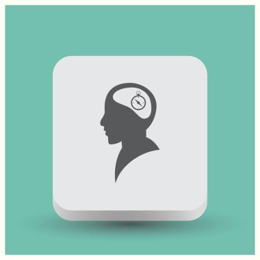 Vektör simge baş düşünme silüeti vektör adam pusula simgesini