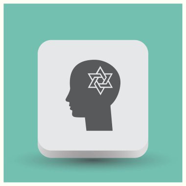 Resimde bir David yıldız erkek baş simgesinin