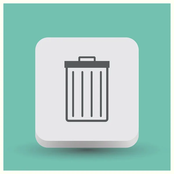 Garbage bin prullenbakpictogram geïsoleerd. Vectorillustratie. Vlakke stijl. — Stockvector