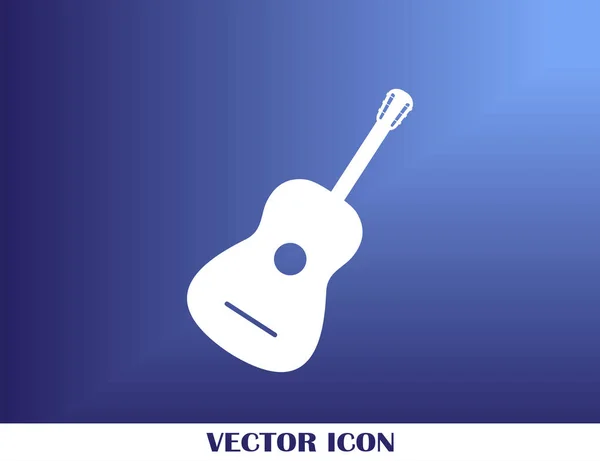 Ícone vetor de guitarra, Sinal de instrumento musical acústico — Vetor de Stock