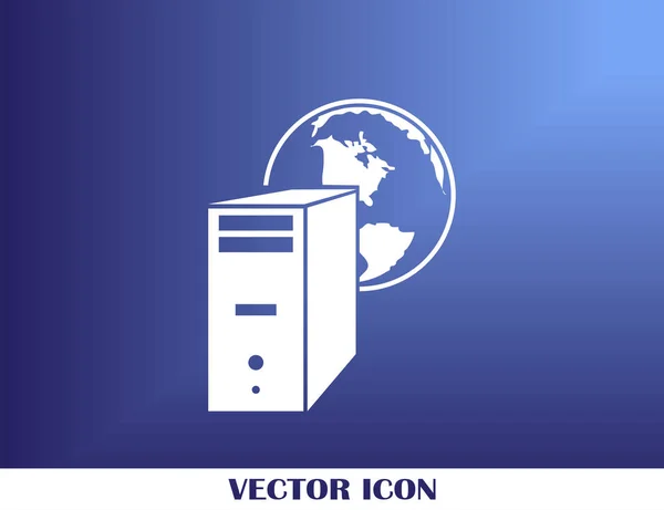 Computador ícone vetor estilo — Vetor de Stock