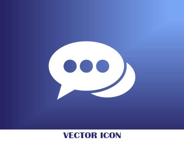 Sohbet simgesi bir arka plan üzerinde izole trendy düz tarzı. Web sitesi tasarımı için konuşma balonu sembolü