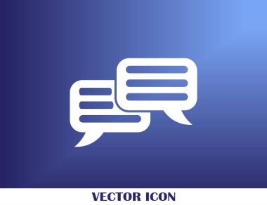 Sohbet simgesi bir arka plan üzerinde izole trendy düz tarzı. Web sitesi tasarımı için konuşma balonu sembolü