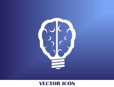 Beyin fikir simgesi düz.