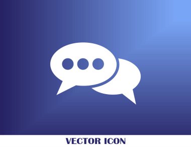 Sohbet simgesi bir arka plan üzerinde izole trendy düz tarzı. Web sitesi tasarımı için konuşma balonu sembolü