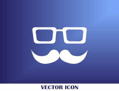 Bıyık ve gözlük vektör simgesi.