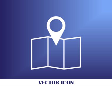 Harita işaretçi düz simgesi. Vektör Eps 10