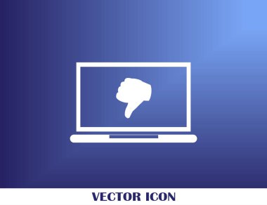 Başparmak aşağı. Simge sevmez. Vektör çizim.