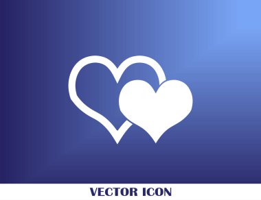 Kalp vektör simgesi, aşk sembolü. Sevgililer günü işareti
