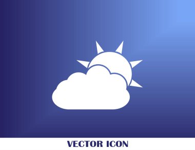 Güneş vektör simgesi ile bulut