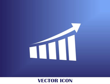 Trendy düz stil grafik simgesini. Web sitesi tasarımı, logo, app, kullanıcı arabirimi için grafik bar sembolü. Vektör çizim, Eps10.