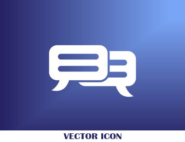 Sohbet simgesi bir arka plan üzerinde izole trendy düz tarzı. Web sitesi tasarımı için konuşma balonu sembolü