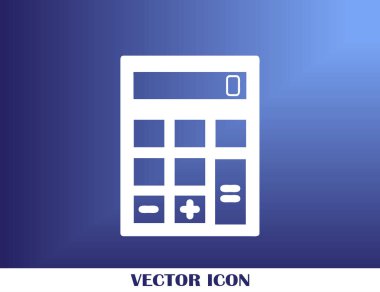 Hesap makinesi simgesi, vektör illüstrasyonu. düz tasarım biçimi.