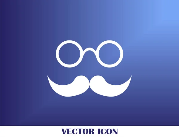 Ícone de vetor de bigode e óculos . — Vetor de Stock