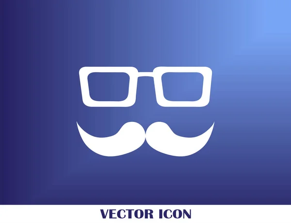 Mustache y gafas icono del vector . — Vector de stock