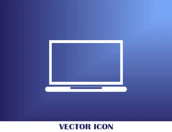 Icono portátil en estilo plano de moda. Símbolo de ordenador para el diseño de su sitio web, logotipo, aplicación, interfaz de usuario. Ilustración vectorial, EPS10 . — Vector de stock