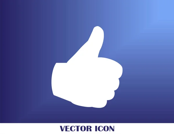 Vector pulgar hacia arriba icono, Icono plano vector ilustración . — Archivo Imágenes Vectoriales