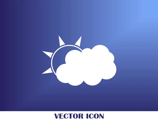 Nuage avec icône vectorielle solaire — Image vectorielle