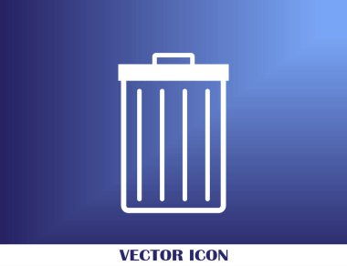 Çöp çöp kutusu simgesini izole. Vektör çizim. Düz style.waste kağıt basket.