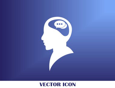 Bir kafa ile konuşma balonu silüeti