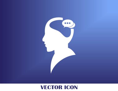 Bir kafa ile konuşma balonu silüeti