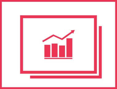 Trendy düz stil grafik simgesini. Web sitesi tasarımı, logo, app, kullanıcı arabirimi için grafik bar sembolü. Vektör çizim, Eps10.