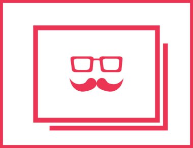 Bıyık ve gözlük vektör simgesi.