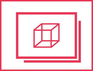 İzometrik küp vektör simgesi. 3D kare işareti. Kutu simgesi