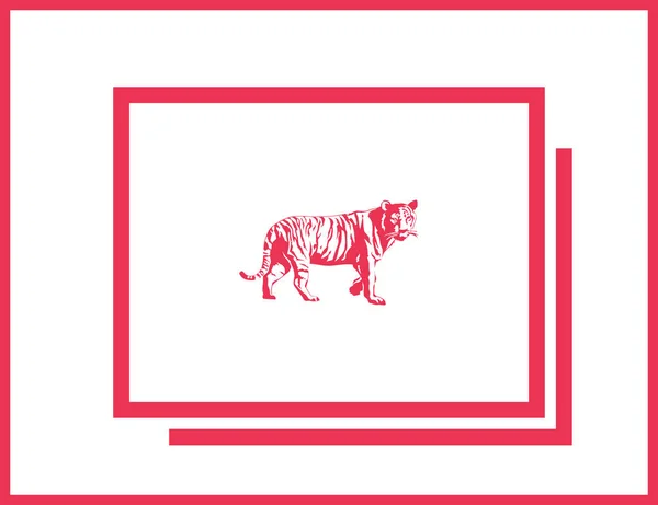 Sílhueta de tigre, ícone de vetor —  Vetores de Stock