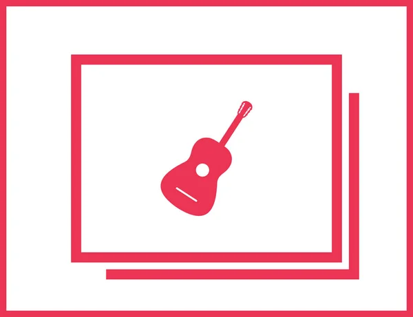 Guitar icon vector, Acoustic musical instrument sign — Stock Vector