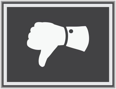 Vektör başparmak aşağı simgesi, düz simge vektör çizim.