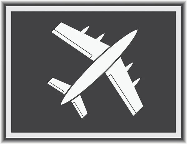 飞机图标矢量，固体标志插画，象形图 — 图库矢量图片
