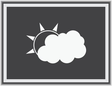 Hava bulut simgesi. Güneş bulut ile yağmur arkasında