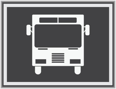 Otobüs simge vektör, katı logo illüstrasyon, sembol