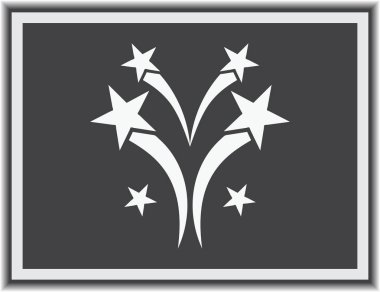 Havai fişek satırı simgesi, anahat vektör işareti