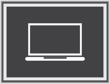 Dizüstü bilgisayar simgesini trendy düz stil. Web sitesi tasarımı, logo, app, UI bilgisayar simgesi. Vektör çizim, Eps10.