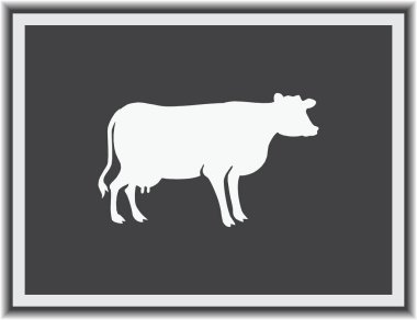 İnek siluet vektör simgesi