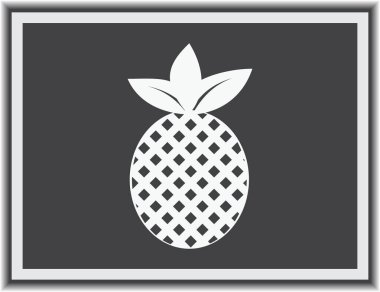 Ananas tropikal meyve. Vektör nesnesi. Sağlık sembol.