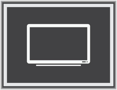 Trendy düz tarzı TV simgesi. Web sitesi tasarımı, logo, app, kullanıcı arabirimi için televizyon sembolü. Vektör çizim, Eps10.